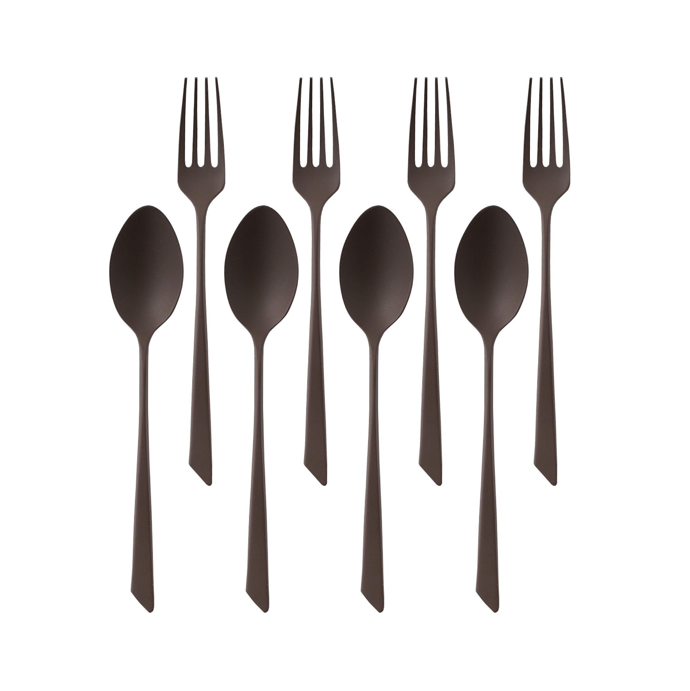 Toblef】スプーン&フォーク 8本セット【ブラウン】 カトラリー